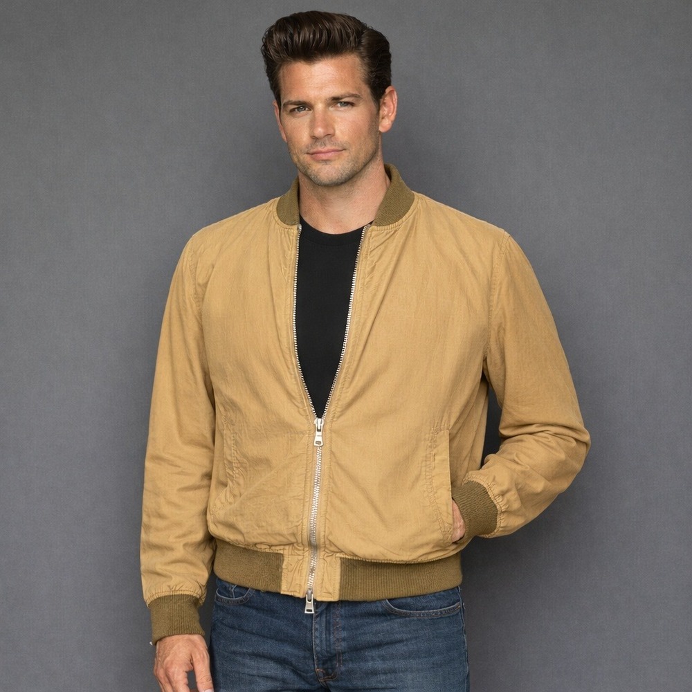 Buck Mason Bomber Jacket | Size Small | Khaki Cotton Nylon‎ Military Style